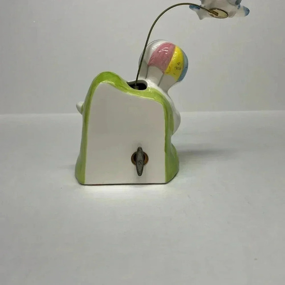 Kato Kogei Musical Around the World Figurine Ceramic Hot Air Balloon Green Blue - Picture 3 of 5